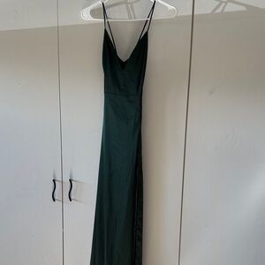Windsor Dark Green Maxi Dress with Spaghetti Straps